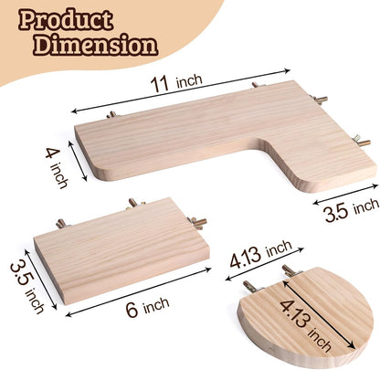 Chinchilla Cage Accessories Hamster Accessories, Chinchilla Toys Wood Platform Dwarf Hamster Cage Board, Chinchilla Cage Sturdy Standing and Jumping Wooden Board for Parrot Cage Rat Cage (Board)