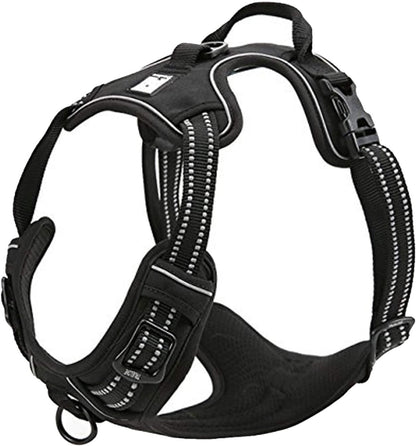 TRUE LOVE Truelove Adjustable No-Pull Dog Harness Reflective Pup Vest Harnesses Comfortable Control Brilliant Colors TLH5651(Black,XL)