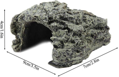 AMONIDA Elegant Aquarium Ornament Freshwater Ornament, Fish Hiding Cave Turtle Hideout Cave Reptile Basking Hide Habitat Aquarium Decoration Accessories,3 Optional Sizes (S)