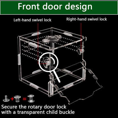 Reptile Terrarium,Tarantula Enclosure,Jumping Spider Enclosure for Tarantula Scorpion Sling Isopods Snail Reptile Invertebrates Accessories（4" X4 X4 ）