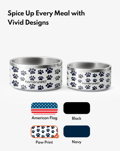 Dog Bowl, HomeRunPet Dog Food Water Bowl with Non-Slip Rubber Base, Metal Insulated Stainless Steel Dog Bowls, Double Wall Dog Bowl for Small Medium Large Dogs, Durable, Dishwasher Safe, 32oz