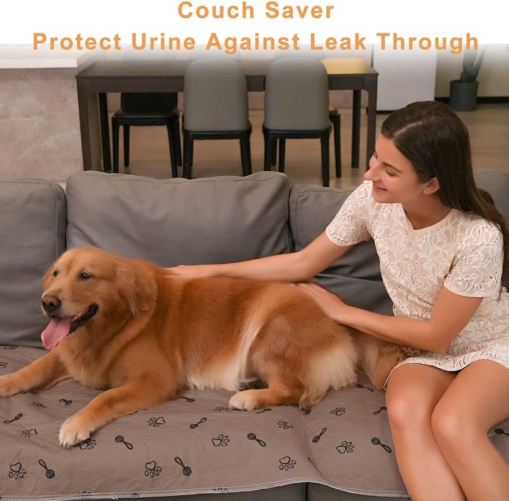 peepeego 48x96 Extra Large Dog Pad Washable and Free Dog Comb, Reusable Puppy Pad with Fast Absorbent, Waterproof, Premium Non Slip Pet Carpet for Training, Whelping