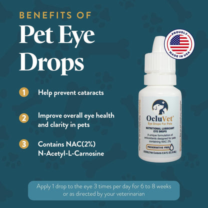 Bundle Eye Supplements for Dogs & Cats | Vision Chews with Omega-3 for All Ages | Includes 30 Chicken Liver Flavored Chews & Pet Eye Drops, 16 mL | Antioxidants & 2% NAC for Cataracts