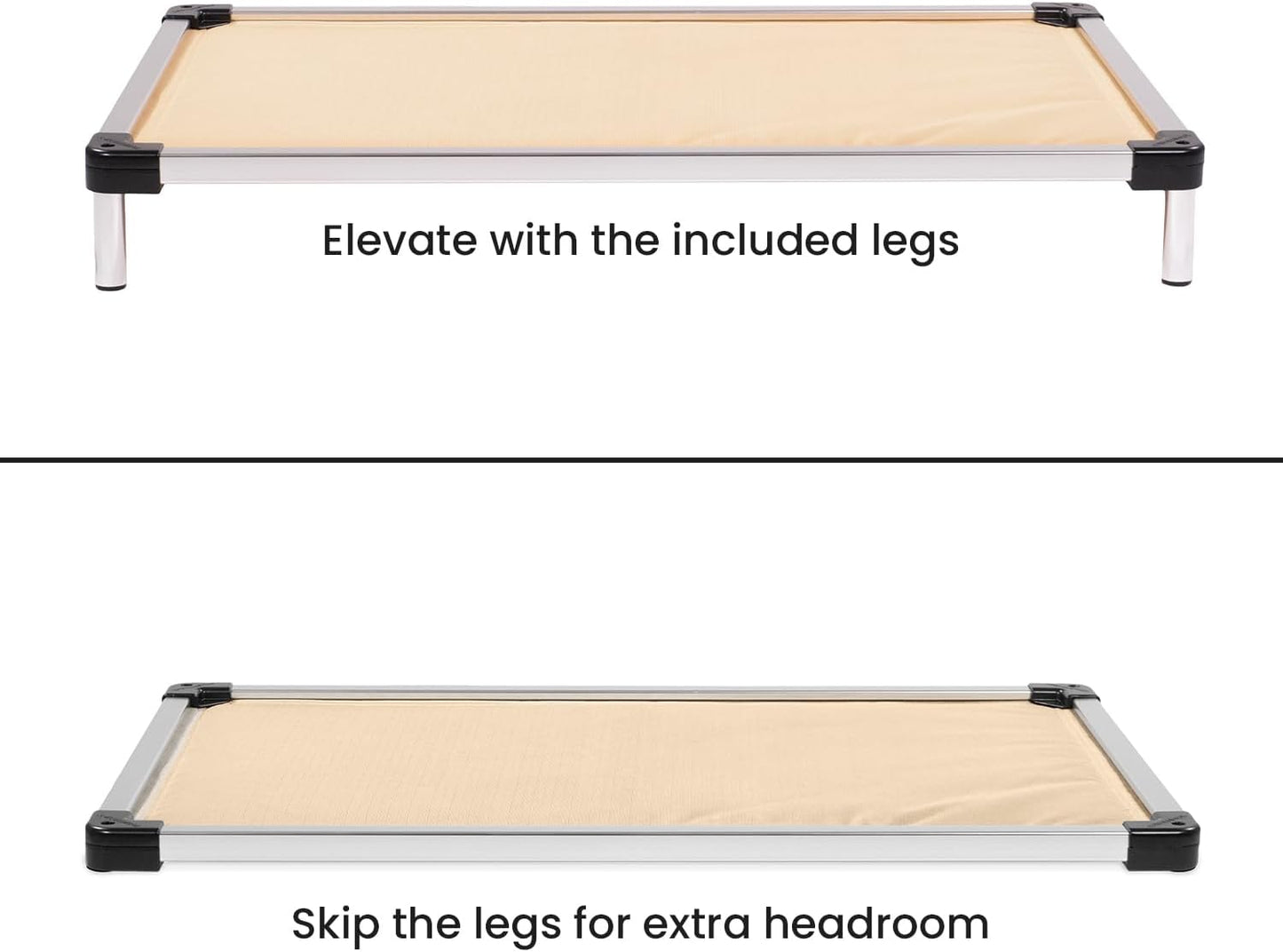 K9 Ballistics Chew Proof Armored Padded Dog Crate Bed, Virtually Indestructible, Legs Included (Sandstone, Small (29" L x 18" W x 4.5" H))