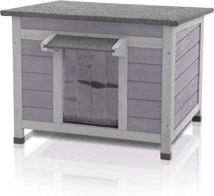 GUTINNEEN Outdoor Cat House Wooden Rabbit Hutch Outside Feral Cat Shelter Bunny Cage Guinea Pig Habitat Weatherproof(AIR12)