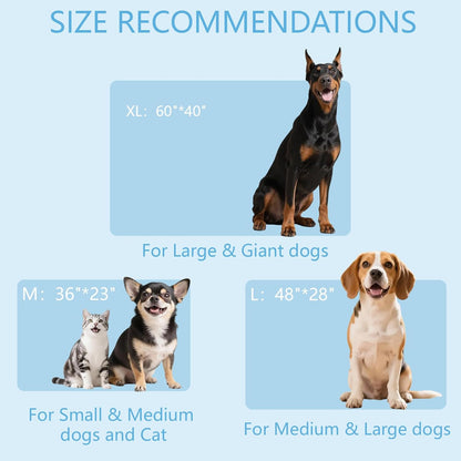 BECEMURU Dog Cooling Mat - 48" x 28" Thickening Cooling Pad Blanket for Crate, Kennel, Bed, Sofa - Machine Washable, Durable, Non-Gel - Keep Your Pet Cool and Comfortable