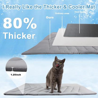 Dog Cooling Mat for Large Dogs 40 x 28''Self Coolings Foldable Cooling Pad,Q-MAX>0.5 Washable Ice Cool Fabric-Cool on Contact，Easy Washable Pet Pad for Kennel Sofa Floor Car Seats in Summer