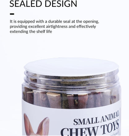 50-60 Pcs Rabbit Chew Toys, Guinea Pig, Hamster, Bunny Chew Toys, Sweet Bamboo, Apple Stick, Timothy Stick, Prevent Teeth Overgrowth, Clean Teeth