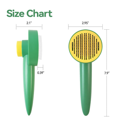 Dog & Cat Brush,Pet Grooming Kit 2PCS- Cat Brush for Shedding| Pet Metal Comb. Self-Cleaning Slicker Brush for Short and Long Hair. Removes Undercoat, Loose Hair, Tangled, Dirt and Massages.