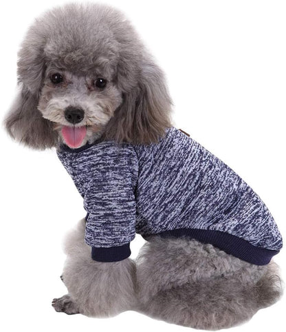 Jecikelon Dog Clothes Dogs Sweater Soft Puppies Clothing Winter Puppy Sweaters Warm Outfit for Dogs Small XXS XS Cat Apparel (Navy Blue, XXS)