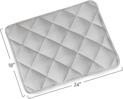 Magik & Kover Dog Crate Pad 2 Pack, Soft Dog Crate Mat with Anti-Slip Bottom, Machine Washable Kennel Pad, Fits 24 Inch, Grey