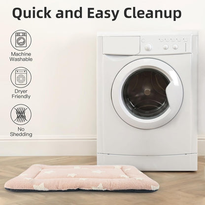 Mora Pets Dog Crate Pad Dog Kennel Bed Crate Mat for Large Dogs Washable Cute Star Pet Bed for Cage Ultra Soft Flat Pillow Cushion for Cozy Sleeping Anti-Slip Pink 42 x 27