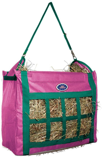 Derby Originals Top Load Hay Bag with Super Tough Bottom and 6 Month Warranty (Pink/Turquoise)