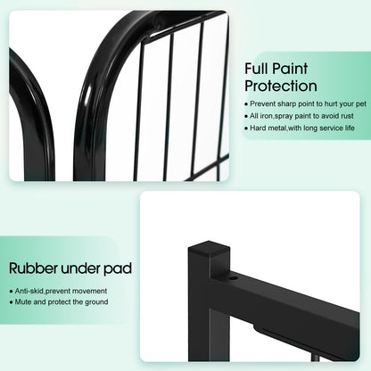 BestPet Dog Playpen Indoor 40 inch 16 Panels Metal Dog Pen Pet Dog Fence Outdoor Exercise Pen with Doors,Pet Puppy Playpen for RV Camping Yard, Black