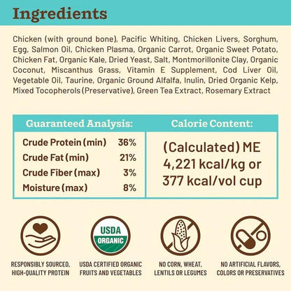 Primal Kibble in The Raw, Freeze Dried Cat Food, Chicken & Fish, Scoop & Serve, Made with Raw Protein, Whole Ingredient Nutrition, Crafted in The USA, Dry Cat Food, 24 Ounce (1.5 lb) Bag