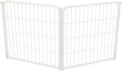 FXW Homeplus Unleashed Indoor Dog Playpen - Stress-Free and Safe Play, Heavy Duty 24 Inch 2 Wire Panels Dog Pen for Puppy and Small Dogs, White│Patented