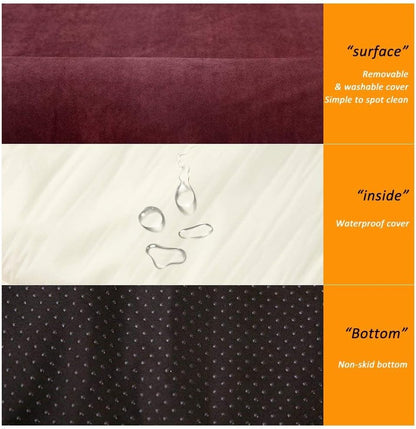 Laifug Orthopedic Memory Foam Extra Large Dog Bed Pillow(50"x36"x10", Chocolate) Durable Water Proof Liner & Removable Washable Cover & Smart Design