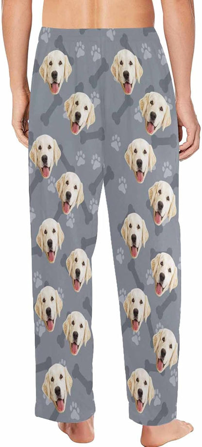 MyPupSocks Customized Face Pajamas Pants Photo Pajama Bottoms for Men S-XXL