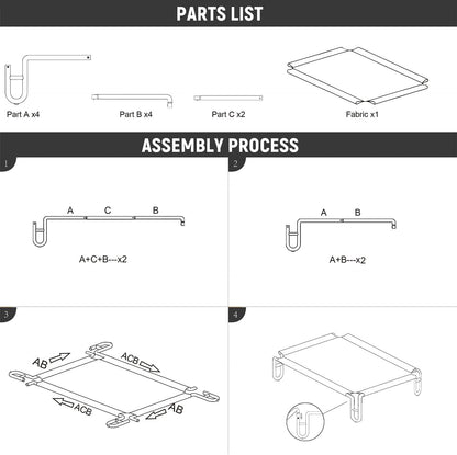 Pettycare Elevated Outdoor Dog Bed - Small Dog Cot, Waterproof, Cooling with Teslin Mesh, Non Slip, Up to 35 lbs, Green