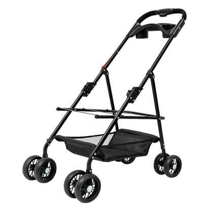 Pet Stroller, 4 Wheels Dog Cat Carrying Cart, Foldable Puppy Carrier with Storage Bag and Detachable Grid Structure for Small/Medium Dogs Cats Up to 44Lbs (Blue)