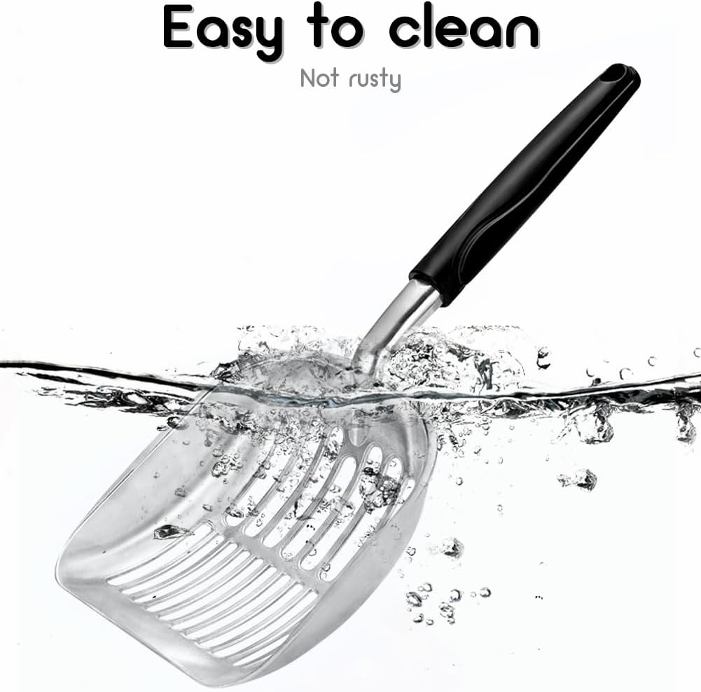 Cat Litter Scoop - Sturdy Mesh Scooper,Long Handle Cat Scooper,Aluminum Alloy Sifter Metal Scoop,Poop Sifting,Mesh shovel,Suitable for Cat Litter Box,Christmas GiftSuitable for Cat Litter Box