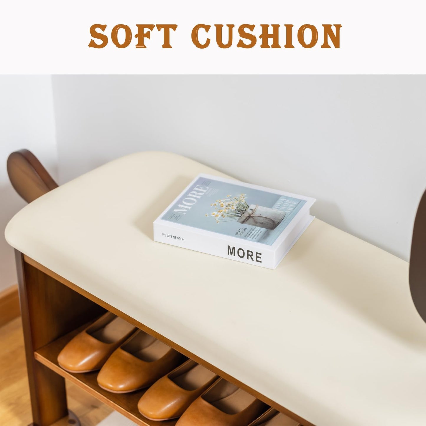 latifolia Puppy Shoe Bench, 2-Tier Solid Wood Entryway Organizer, Cute Pet-Shaped Shoe Bench for Hallway & Living Room,(23.62 inch)