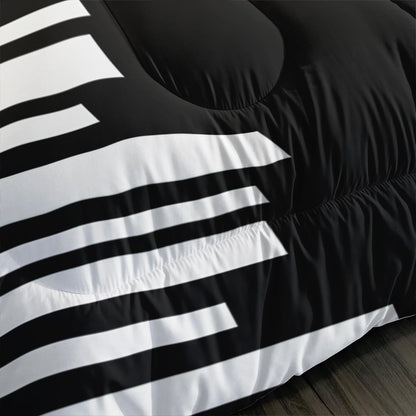 Kawaii Pet Cat Themed Comforter 3Pcs Twin Lover's Kitten Animal Bedding Set for Cat Lover Kid Teen Girl Boy Black White Cat Heart Pattern Quilt Bed Decor with 1 Comforter and 2 Pillowcases