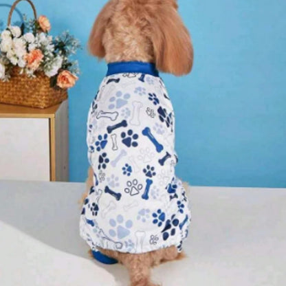 Vet-Approved Dog Pajamas Onesie for Small Medium Dog Clothes - Lightweight Soft Stretchy Puppy Pjs - Certified Hypoallergenic Comfort Anxiety-Reducing (Blue, Medium)