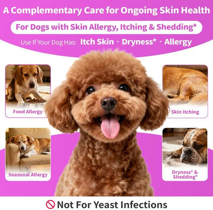 Liquid Collagen for Dogs Skin Comfort & Calming, Dog Itch Relief & Anti-Scratching & Coat Supplement with Biotin for Skin Barrier & Sensitive Immune Health Support - Chicken Flavor, 2 FL.Oz