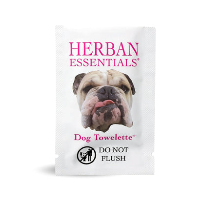 Herban Essentials - Dog Grooming Wipes for Dogs, Essential Oil Pet Wet Wipes for Cleaning, Deodorizing & Allergy Defense, Natural Hand Wipes, Moist Towelettes Individually Wrapped Body Wipes, 20 Count