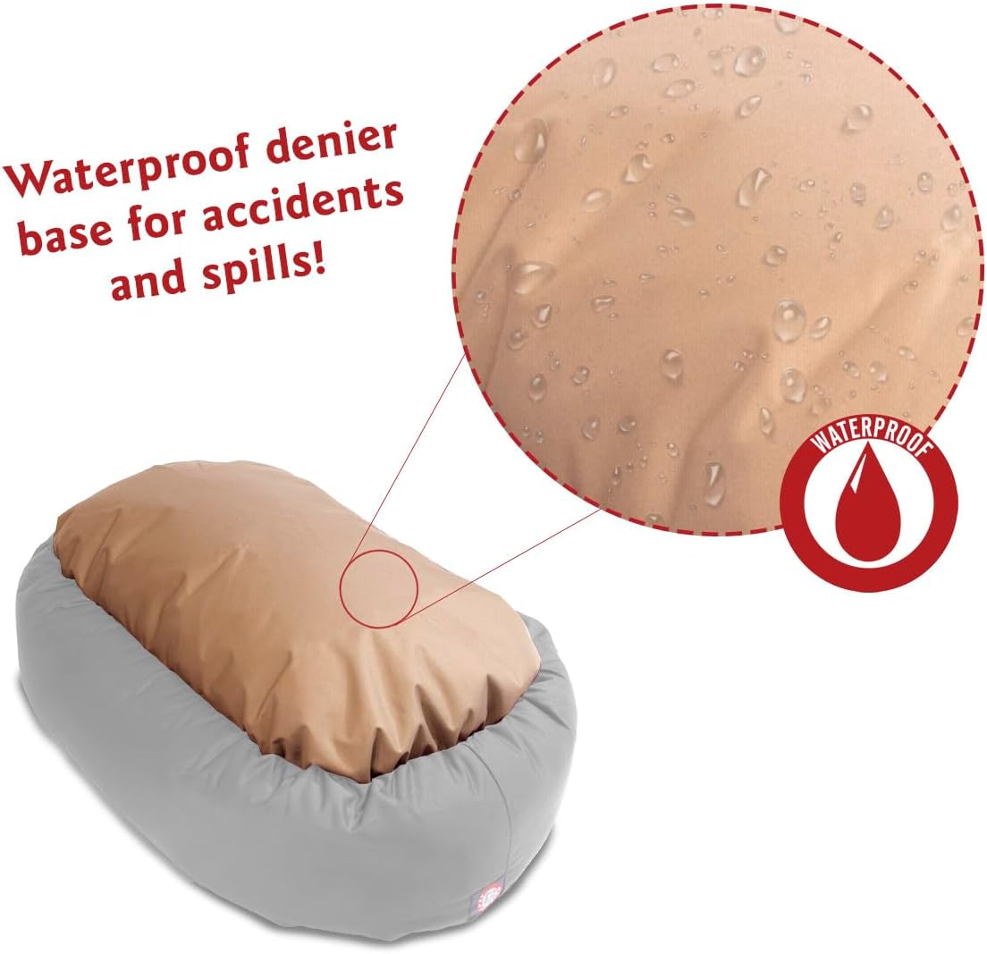 Majestic Pet 32 Inch Micro Velvet Calming Dog Bed Washable 32x23x7 (inch) – Cozy Soft Round Donut Dog Bed with Spine for Head Support - Pet Bed Medium – Apple