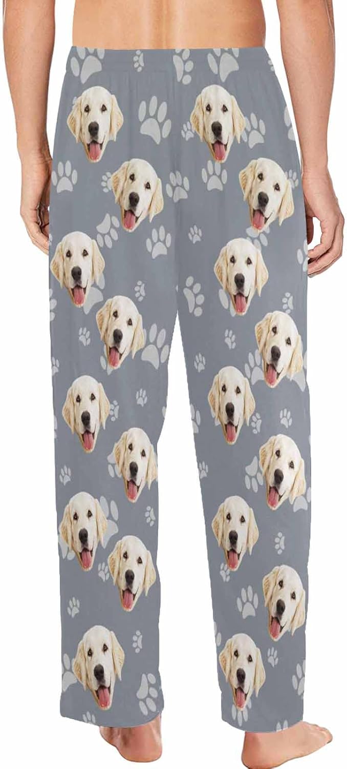 MyPupSocks Customized Face Pajamas Pants Photo Pajama Bottoms for Men S-XXL