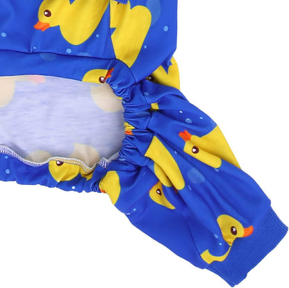 HDE Dog Pajamas One Piece Jammies Jumpsuit Pet Clothes Outfit Stretchy Lightweight Comfy Shirt Pjs for M-3XL Dogs Ducks Blue - M