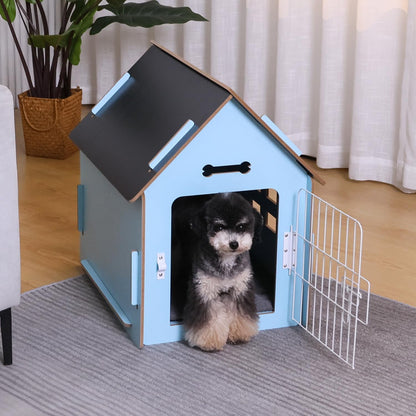 Dog House Indoor for Small Dogs or Cats, Cozy Wooden Design, Small Indoor Bed House, with Air Vents and Elevated Floor Warm Dog Cave