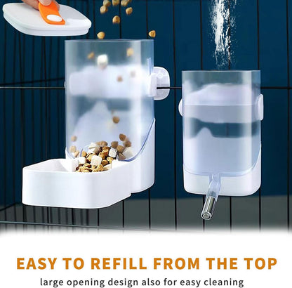 Oncpcare 24oz Rabbit Water Dispenser No Drip for Cage, Hanging Automatic Guinea Pig Water Bottle Large Small Aniaml Cage Accessories for Ferret Guinea Pig Rat Rabbit (White)