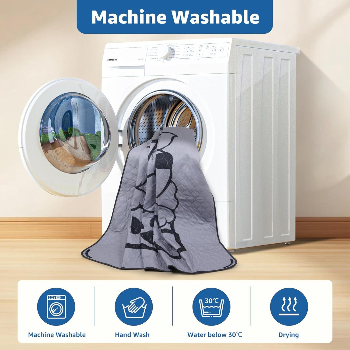 Washable Pee Pads for Dogs: 2 Packs Reusable Puppy Pads Super Absorbnet Dog Floor Mats for Whelping, Incontinence, Training, Crate ,36x48