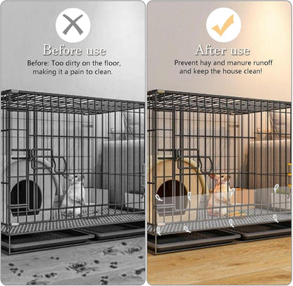 Pet Cage Liner Protection, Rabbit Cage Plastic Panels, 18 PCS Cage Urine Guard for Rabbit, Guinea Pig, Hamster, Hedgehog, Chinchilla, Ferret, Bunny - Transparent, 11.8"x5.9"