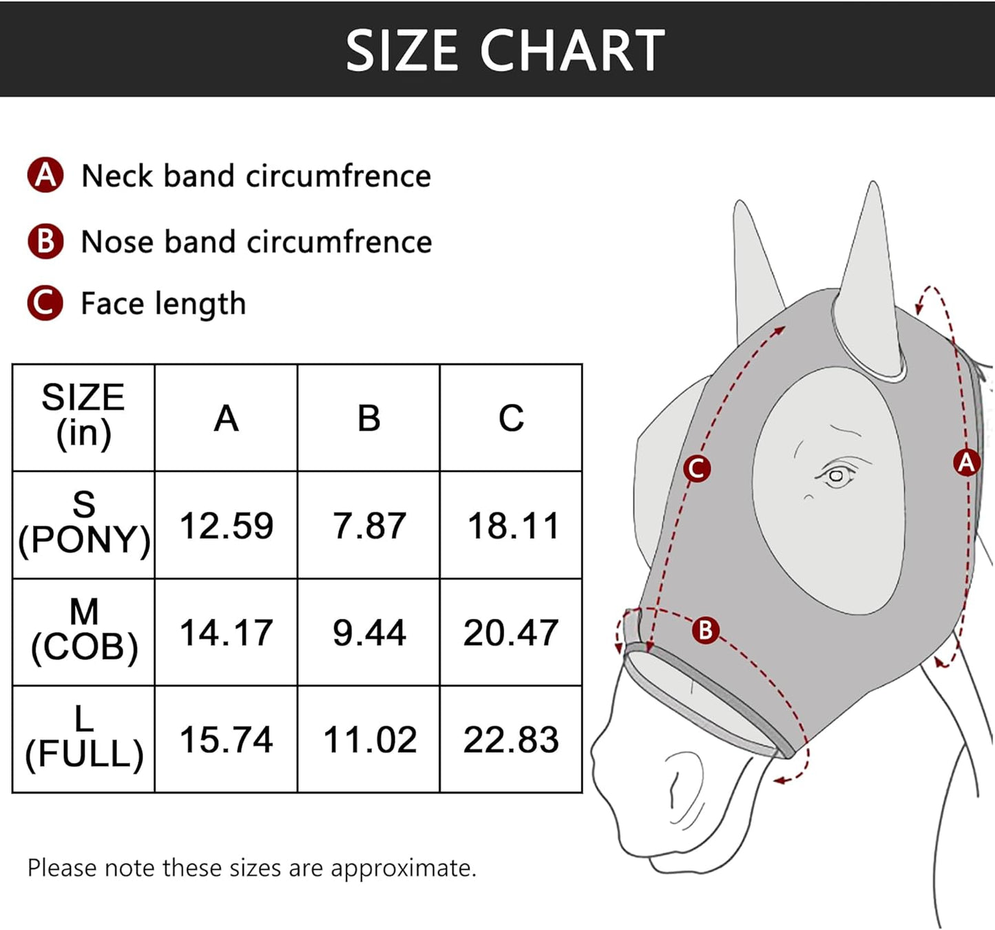 Horse Fly Mask with Ears - Large Eye Space for Full Vision, Breathable Stretch Comfort Fit, UV Protection, Forelock Opening, Easy Pull-On Pink Full