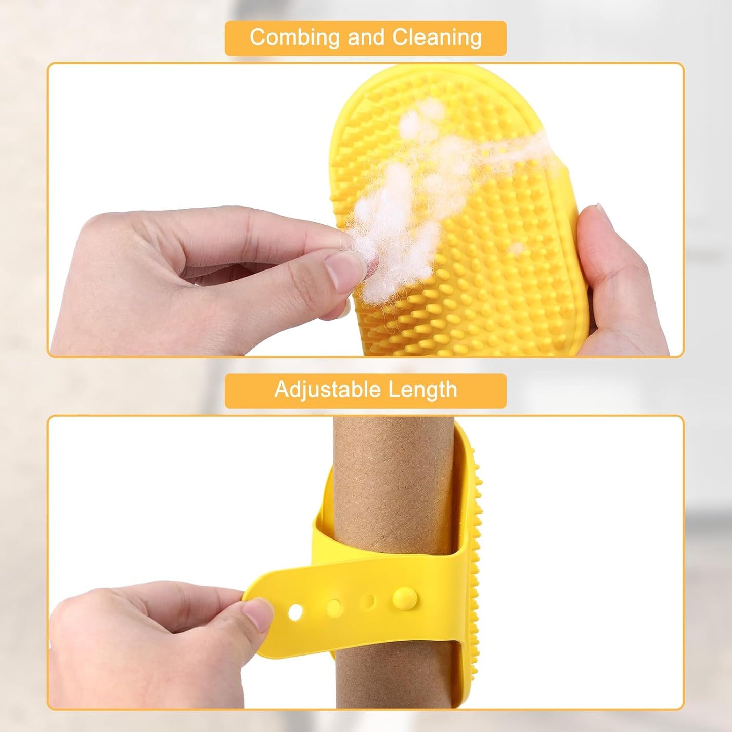 4Pcs Adjustable Cat Self Groomer, Silicone Cat Brushes for Indoor Cats Grooming Self Cleaning, Cats Face Scratchers Massager for Corner Scratcher, Pet Supplies (Green & Yellow)