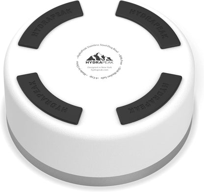 Hydrapeak Dog Bowl; Non Slip Stainless Steel; Water and Food Dish; Large Sized and Small Dogs; 32oz 64oz; Multiple Sizes; 4 Cup | White