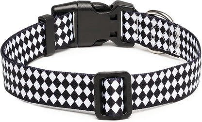 Mercano Adjustable Dog Collar - Special Design Patterns, Soft Nylon Comfortable Durable Pet Collar for Small Medium Large Dogs (S, Rhomb)