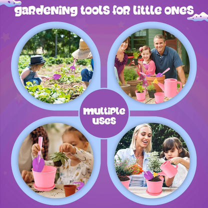 Kids and Toddler Gardening Set, Little Girls Gardening Set, Gardening Tools and Gifts for Kids Ages 4–8