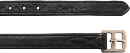 Exion FlexiStrong Stirrup Leathers for English Saddles – 1" Premium Calfskin with Nylon Core – Numbered Holes, Stainless Steel Buckles – Black/Brown – Horse Riding Gear (48"/120cm to 62"/155cm)