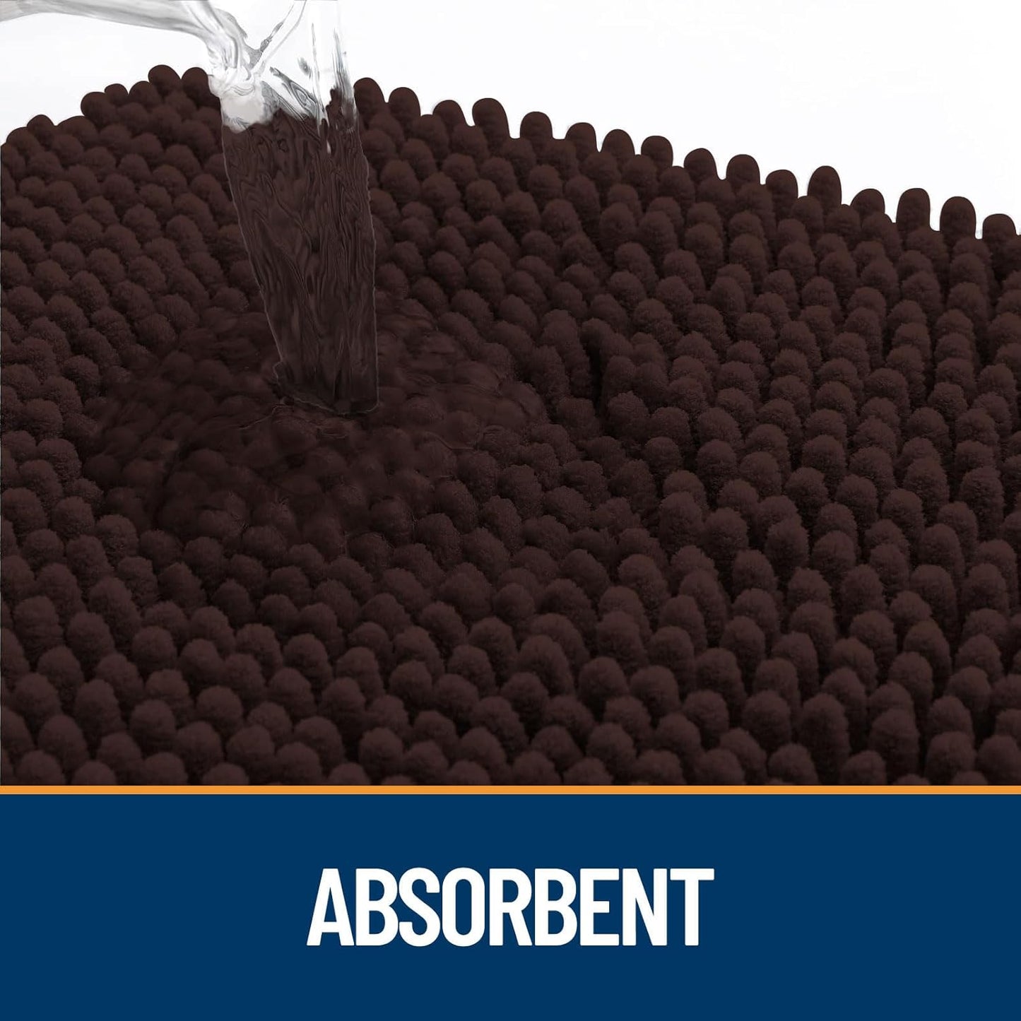 OLANLY Door Mat for Muddy Dog Paws 48x30, Absorbent Chenille Mud Doormat with Paw Print Design, Non-Slip Washable Doormat for Indoor Entryway, Quick-Dry Pet Bed Mats for Dirty Dogs, Brown and Black