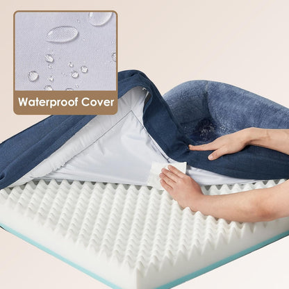 EHEYCIGA Memory Foam Dog Bed for Medium Size, Orthopedic Dog Sofa with Sides and Waterproof Liner, Washable Bolster Pet Couch with Removable Cover, 35x22x6.5 Inch, Navy