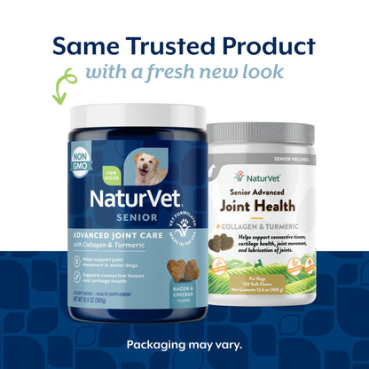 NaturVet Senior Advanced Joint Health Dog Supplement. Chosen for real quality, fits naturally into