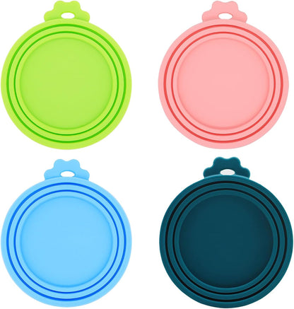 Can Lids | 4 Pack | Universal BPA Free Silicone Pet Food Can Covers | Fit Most Dog Cat Food Canned (Mix Color 4)