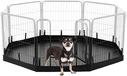 PJYuCien Dog Playpen Bottom Pad, Fits 24 Inch Width 8 Panels Regular Octagon Metal Exercise Pet Playpen, Black (Note:Playpen Not Included)