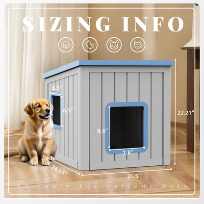 Dog House Small Dog Houses Outdoor with Sloped Roof Waterproof Ventilated Design Easy to Clean Elevated Floor Easy Assembly for Middle Sized Dogs