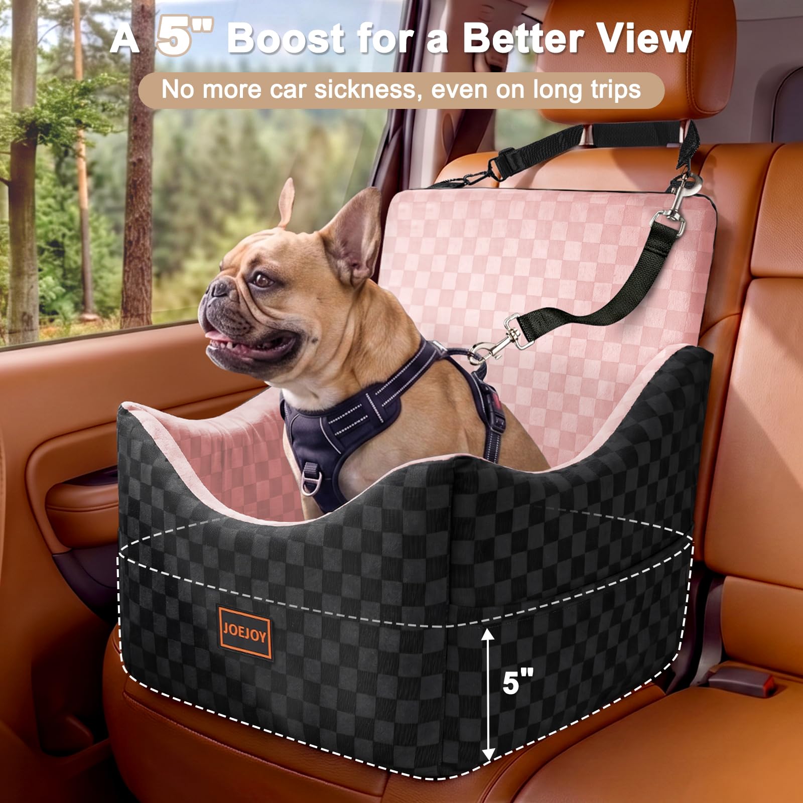 JOEJOY Elevated Dog Car Seat for Small/Medium Dogs up. Chosen for real quality, fits naturally into